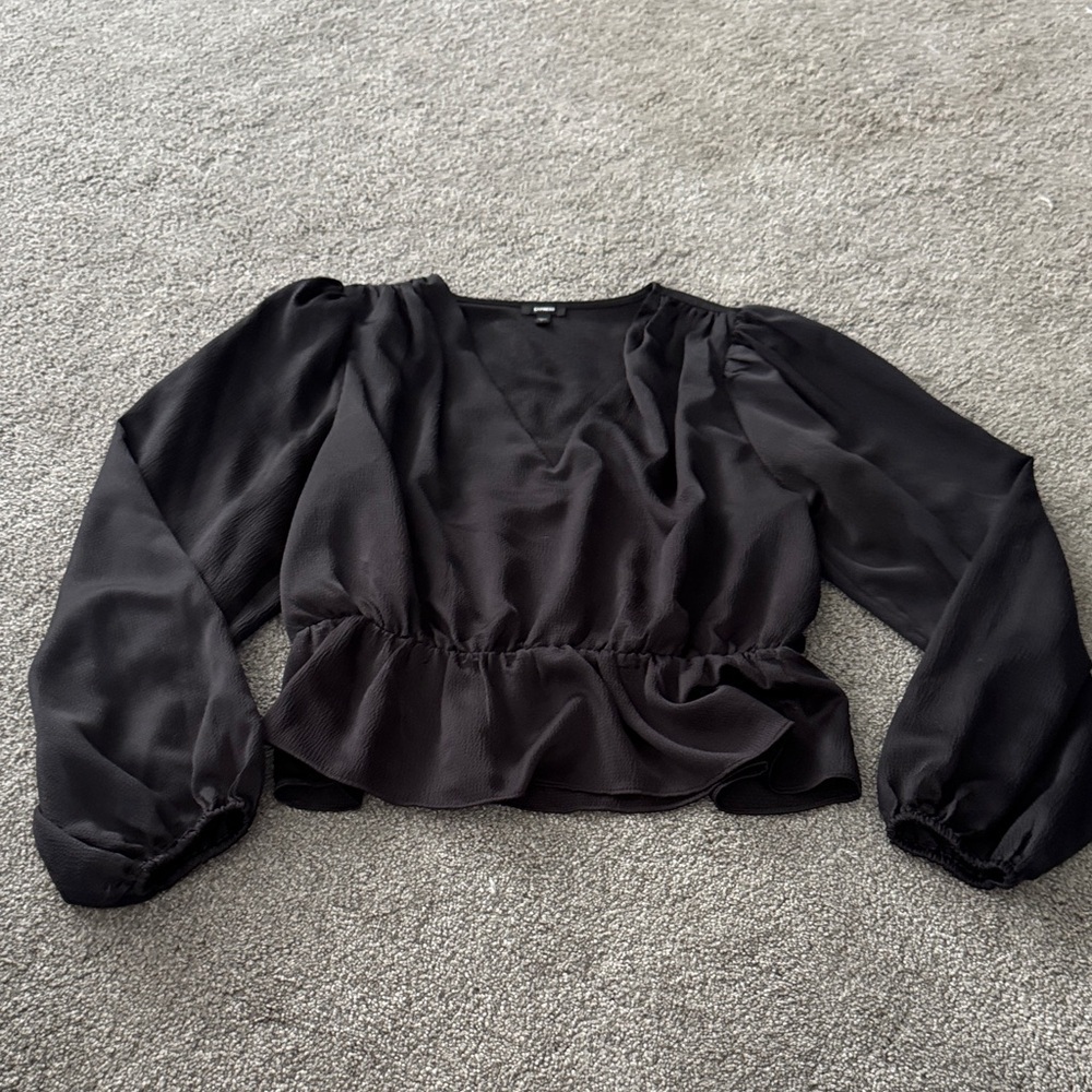 Express Black Peplum Blouse